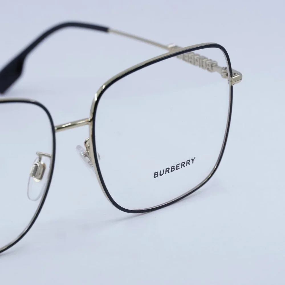 Burberry BE1378D 1326 Eyeglasses Black/Gold 57mm Square Frame